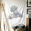 Tatty Teddy Wall Tapestry Aesthetic Wall Hanging Printed Fabric Blanket Decorative Tapestries for Bedroom Living Room Home Decor