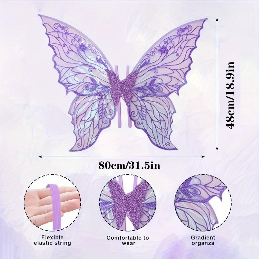 New Princess Angel Wing Fairy Wings Sparkling Dress UP Butterfly Wings Organza Elf Cosplay Wing for Women Girls