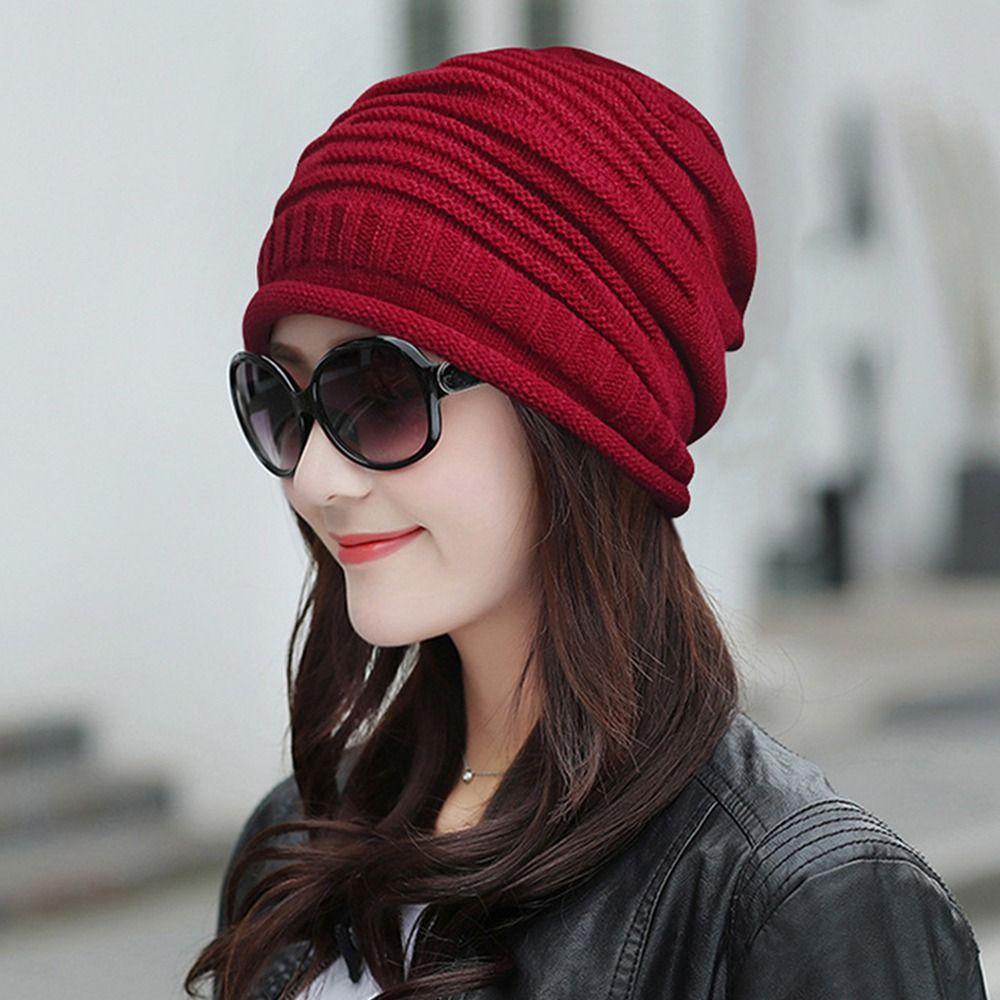 

Windproof Warm Cap Coldproof Beanie Cap Casual Folded Hat for Autumn Winter