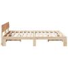 Natural Wooden Bed Frame with Headboard 140 x 200 cm Solid Pine Wood