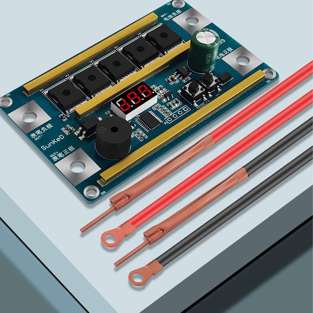 Portable 18650 Battery Spots Welder Control Board Set 12V High Current 1500A 99 Adjustable Level Temperature Monitoring