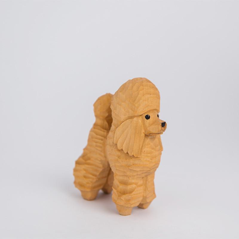 Wooden Dog Sculpture With Handcrafted Design For Home Decor And Gift Giving