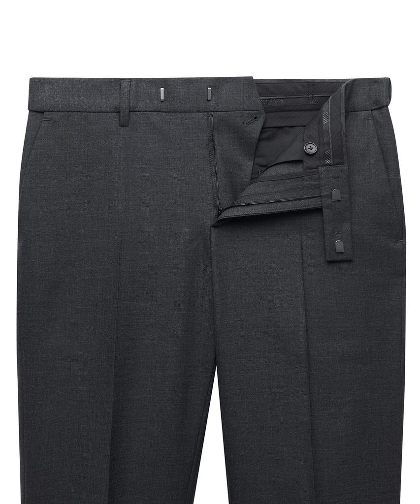 MUSINSA STANDARD Wool Tapered Hidden Banding Crop Slacks [Charcoal Gray]