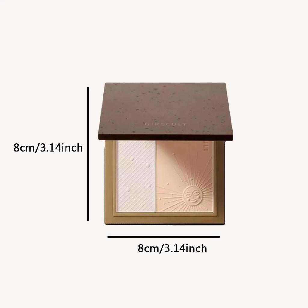 girlcult Gepresstes Fixierpuder, Feines Puder, Leicht, Nicht klumpend, Weichzeichner-Effekt, Fixierung für Gesichts-Make-up, Mattes natürliches Finish