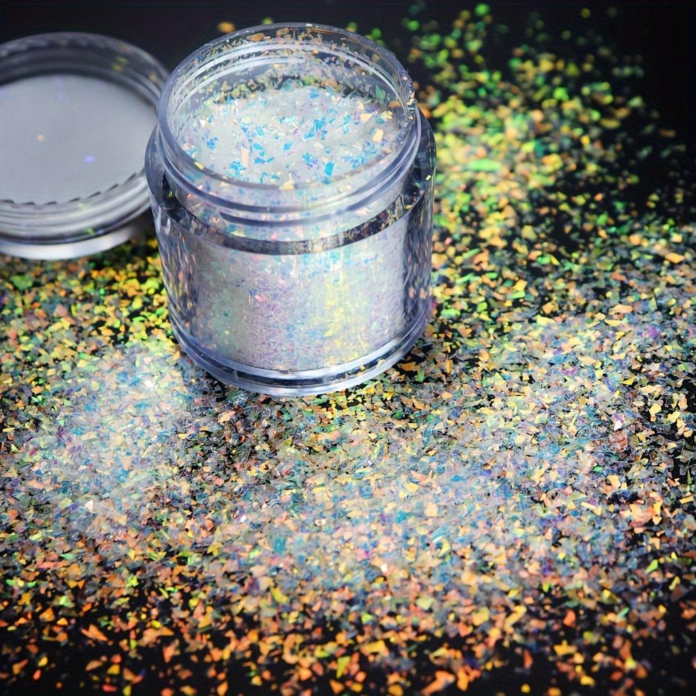 1 Bottle Aurora Irregular Fragment Epoxy Resin Filler Iridescent Irregular Flakes For Resin Shaker Filler Sequins Silicone Mold Filling DIY