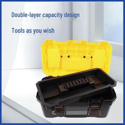 Multi-Functional Double-Layer Tool Box - Large Capacity, Three-Tier Storage with Metal and Plastic Construction