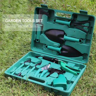 10PCS Garden Tools Set with Storage Case Gardening Tool Kit Shovels Trowel Transplanter Hand Rake Garden Sprayer Weeder