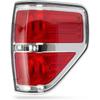 RANSOTO F150 Right Tail Light Compatible With Ford F-150 2009 2010 2011 2012 2013 2014 Chrome Trim Passenger Side