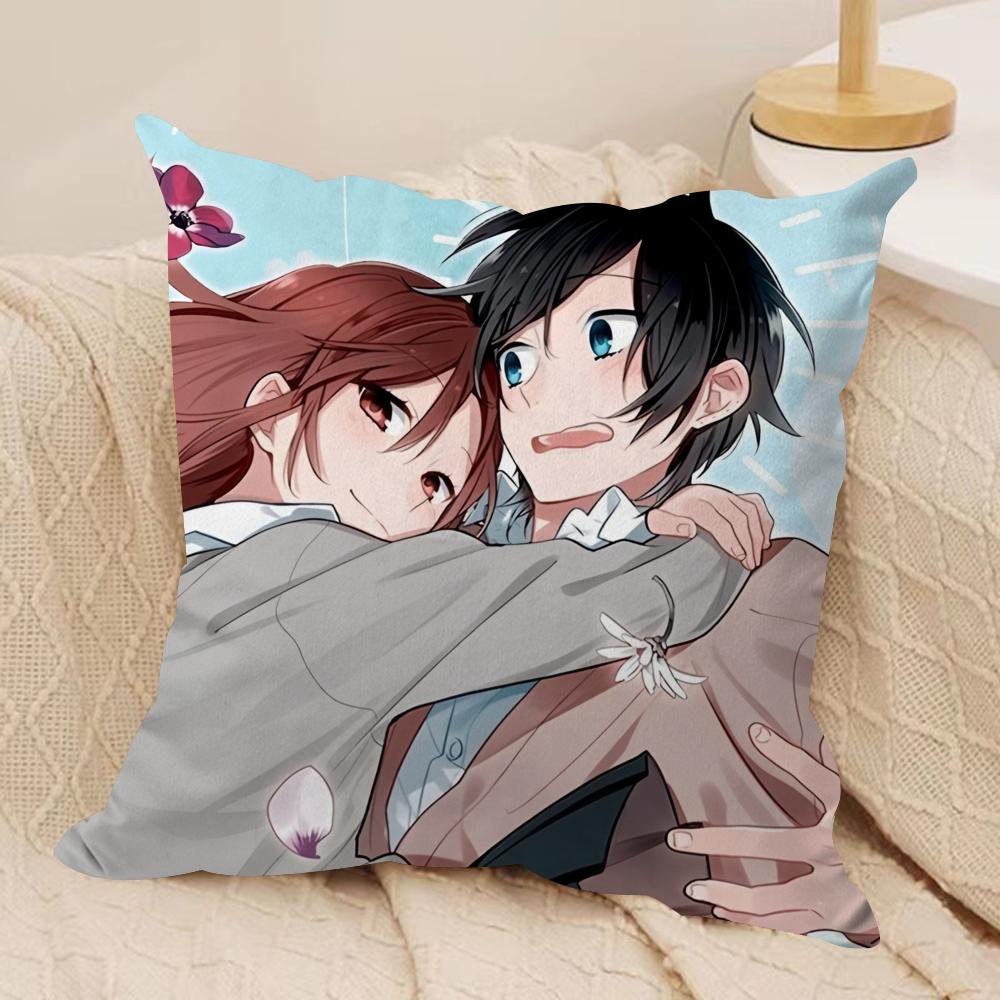 Cartoon H-Horimiya Anime Cushion Cover Soft Plush Double-Sided Printed Sofa Pillow Cushion Cover | All-Season Durable Decor Gift