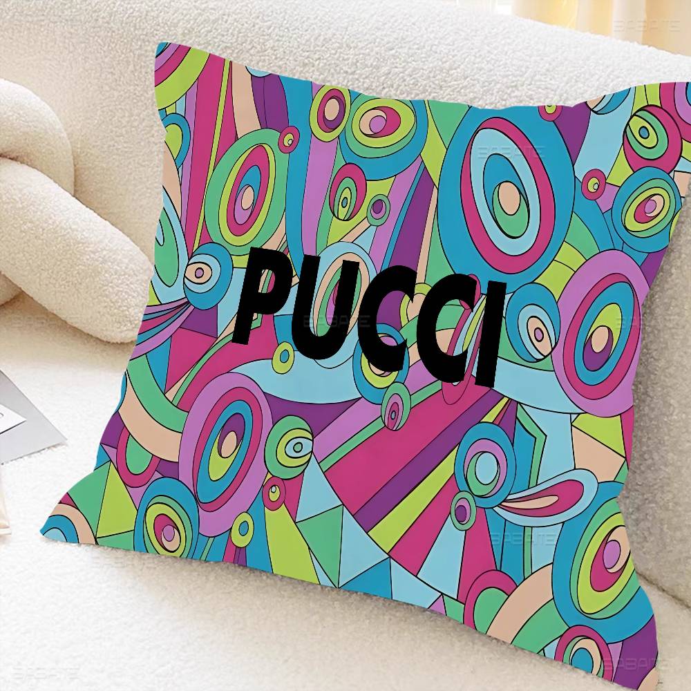E-Emilio P-Pucci Logo Personalized Pillow Cover Kids Bedroom Wild Party Decor Pillowcase Kid Birthday Shower Gift