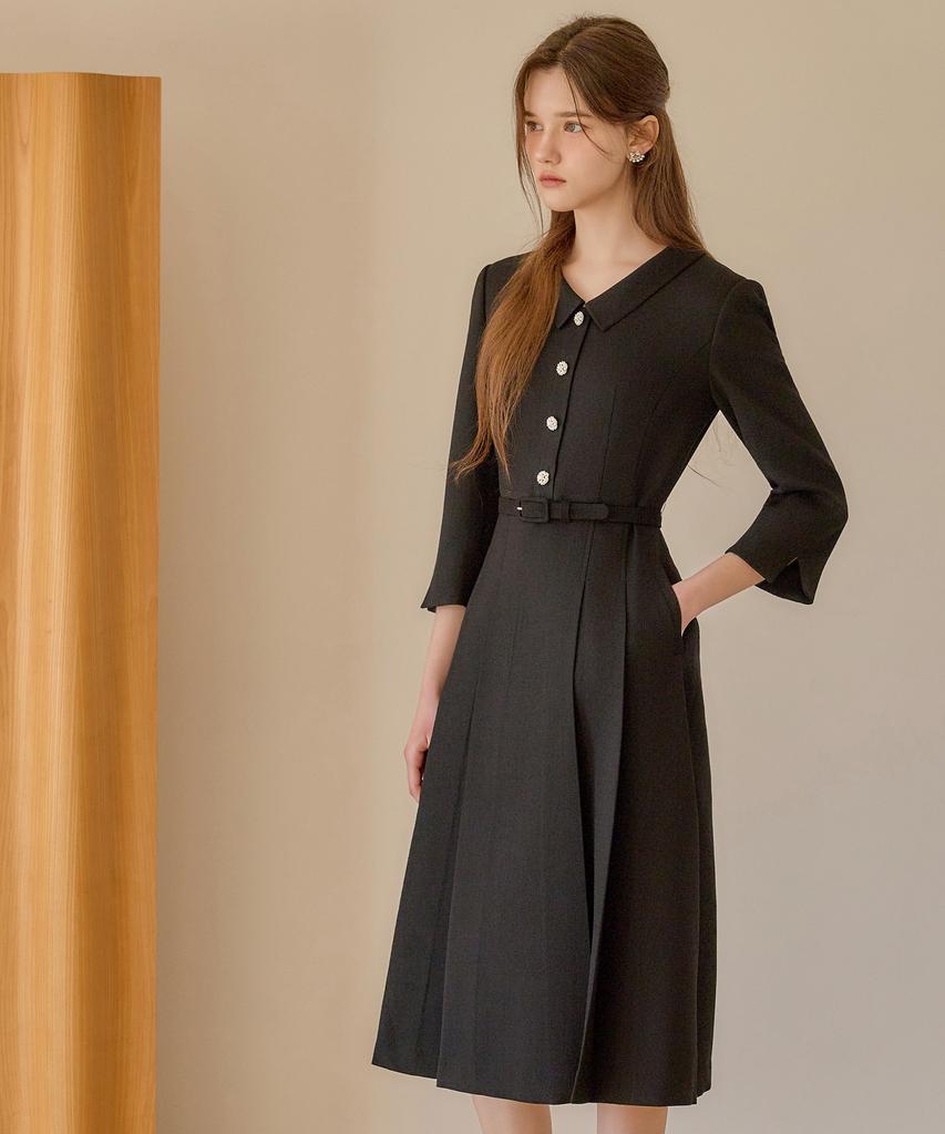 Julie And Kara 26Ss Calla138 Shebigins March Tweed Dress Black