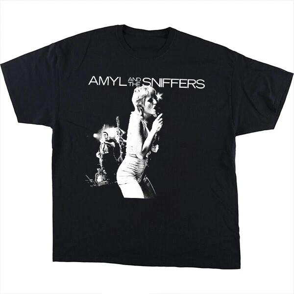 Vtg Amyl And The Sniffers Band Live In Tour Heavy Cotton Black T Shirt EN988 S