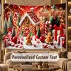 Christmas (130) Theme Personalized Tapestry Custom Name Text Wall Hanging Tapestry Home Background Decoration