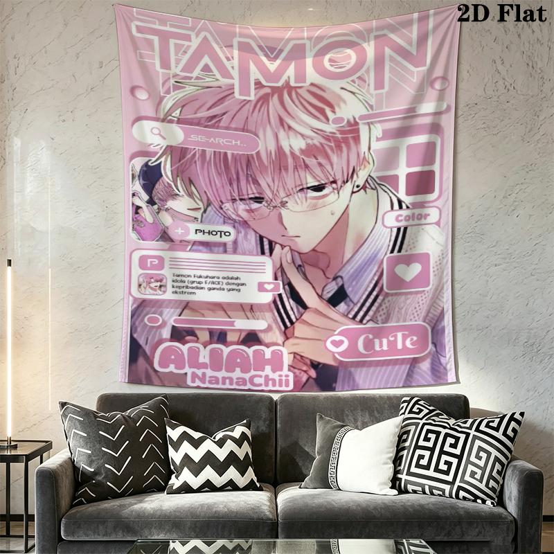 Tamon's B Side Wall Tapestry Aesthetic Wall Hanging Printed Fabric Blanket Decorative Tapestries for Bedroom Living Room Home Decor