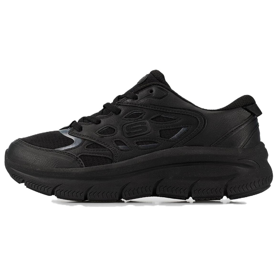 Skechers Modern DLux Mesh Fabric Synthetic Leather Comfortable Versatile Shock Absorbing Breathable Low Top Casual Shoes Women sneaker 158584-BBK 36.5