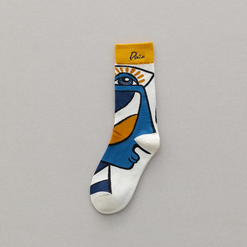 Personality Tide Socks Fashion Ins Trend Graffiti Sports Couple Socks In the Tube Letter Embroidery Cotton Socks