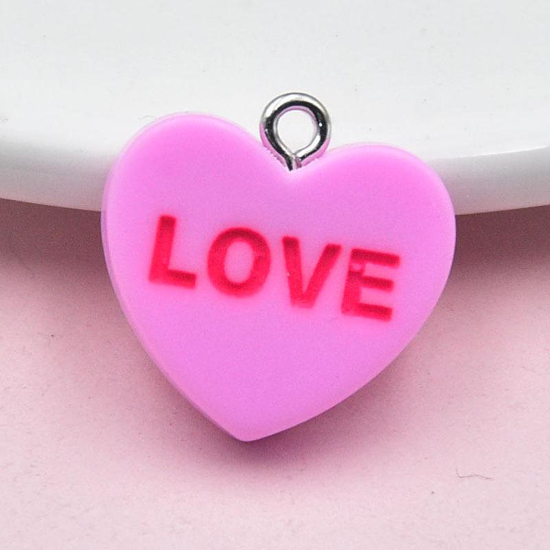 Heart-Shaped Resin Earrings & Keychain Pendants