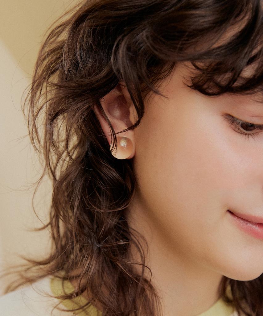 Adaul Glass Acrylic Candy Ball Earring - 3Color