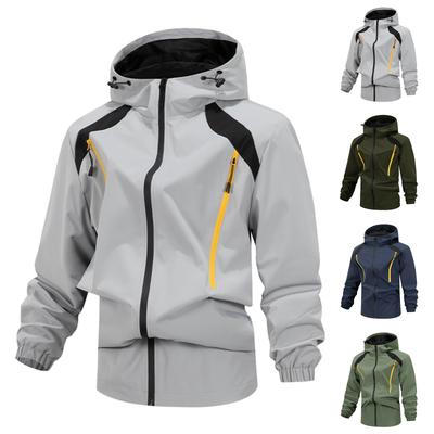 Men'S Loose Jacket Fashionable Multi Pocket Hooded Jacket