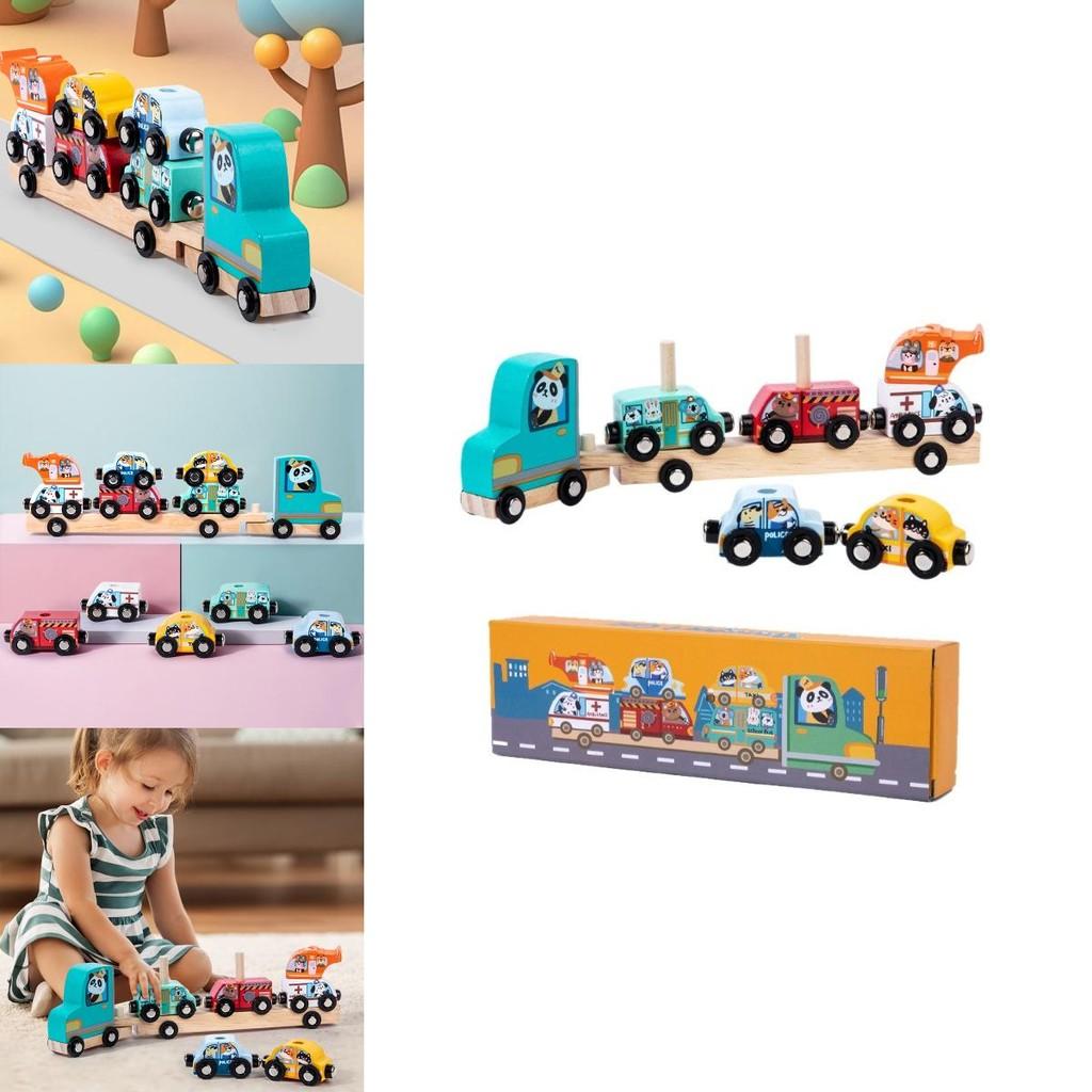 Wooden Animal Pattern Magnetic Car Building Block Children Puzzle Toy Set For Early Education And Cognitive Development