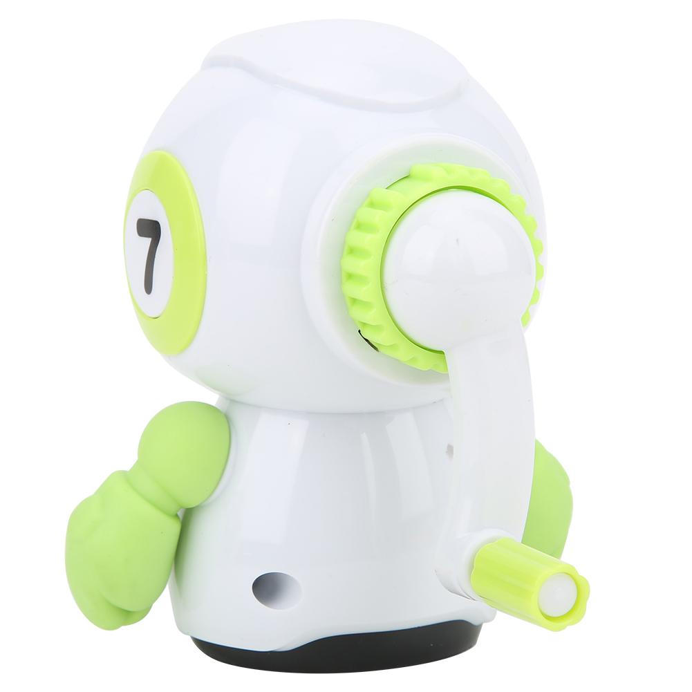 Manual Pencil Sharpener Green Robot Shape ABS Plastic Stationery School Supplies
