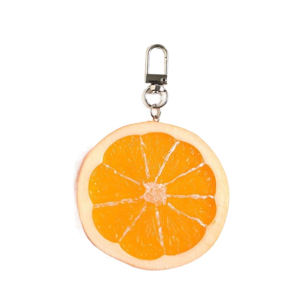 Food Hot-dog Pendant Orange Slice Simulation Food Key Ring Cute Lemon Slice Key Chain  Girls