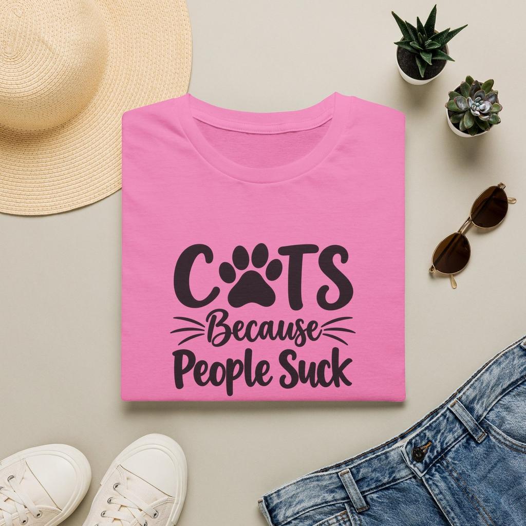 Cats Because People Suck T-Shirt, Funny Saying Tee, Men & Women'S Tee
