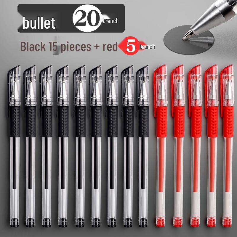 Lot de 200 stylos standard européen 0,5 mm: Stylos à bille à pointe fine à séchage rapide, noir et rouge, pour étudiants.