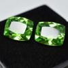 20.52 Ct Natural PERIDOT Green Cushion Shape   Loose Gemstones Pair