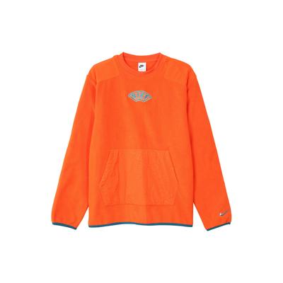 Nike Therma-Fit Logolu Nakışlı Polar Kazak Sweatshirt Çin Yeni Yılı Özel Sürüm Erkek Üstler Turuncu DQ5062-817
