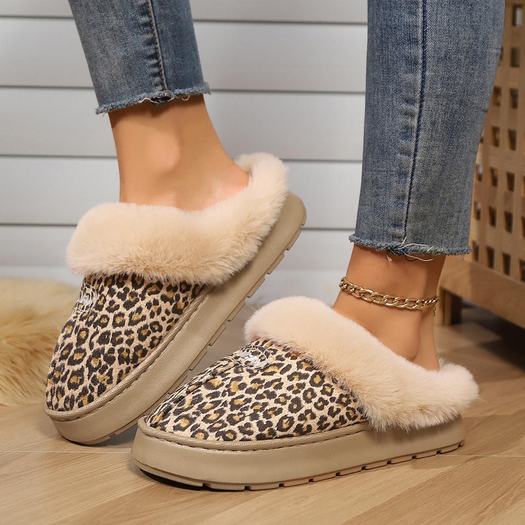 Ladies, Home, Cotton Slippers, Warm Shoes, Thick Shoes, Couple Shoes, Half Pack Heels, Casual Shoes