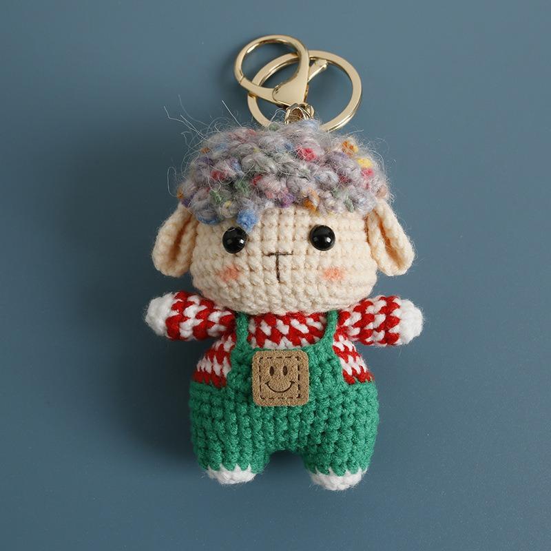 Cute Woven Handmade Twelve Zodiac Dolls Yarn Keychain Wool Thread Hook Weaving Crochet Doll Decoration Creative Birthday Gift