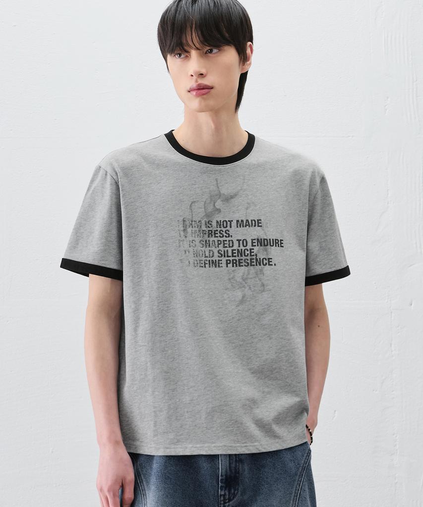 DRAW FIT Smoke Ringer Half T-Shirt [M.Grey]