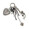Multipurpose Metal Bag Charm Keychain With Thorn Heart and Crosses Decors Bag Ornament Wear Resistant for Daily Use