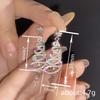 Christmas tree spiral line earrings female, flash inlaid zircon jewelry, star pendant