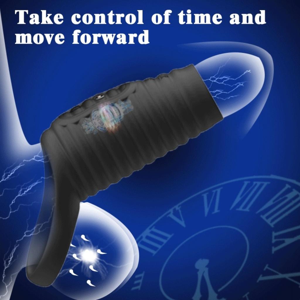 Penis Sleeve Vibrator Penis Erection Enhancer Male Delay Ejaculation G Spot Vibrating Stimulator Cock Ring Adult Sex Toy for Men