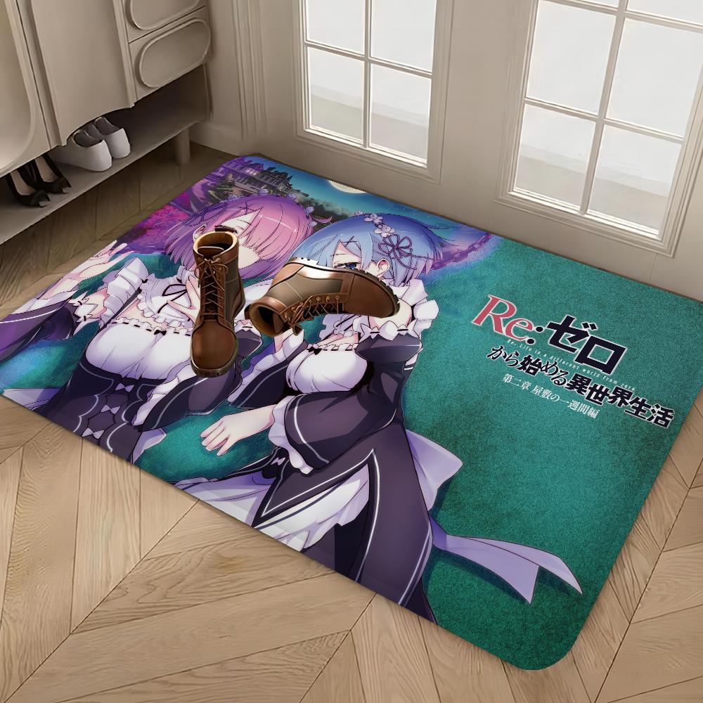 Re Zero Anime Room Mats Retro Multiple Choice Living Room Kitchen Rug Non-Slip Welcome Rug