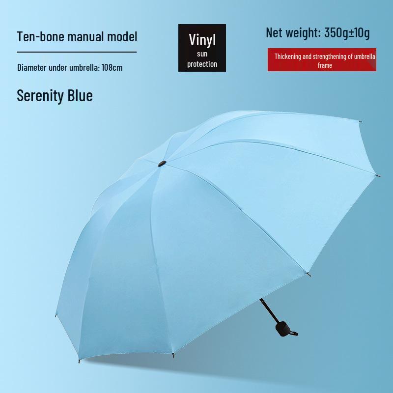 Customized Men's 10-Rib Automatic Sun & Rain Triple Folding Umbrella