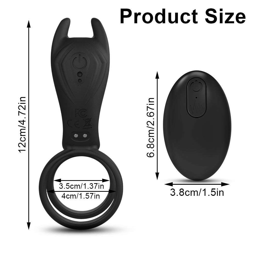 Vibrating Penis Ring with Remote Control for Men Couples Dual Cock Ring Delay Ejaculation Cockring Clit Stimulator Sex