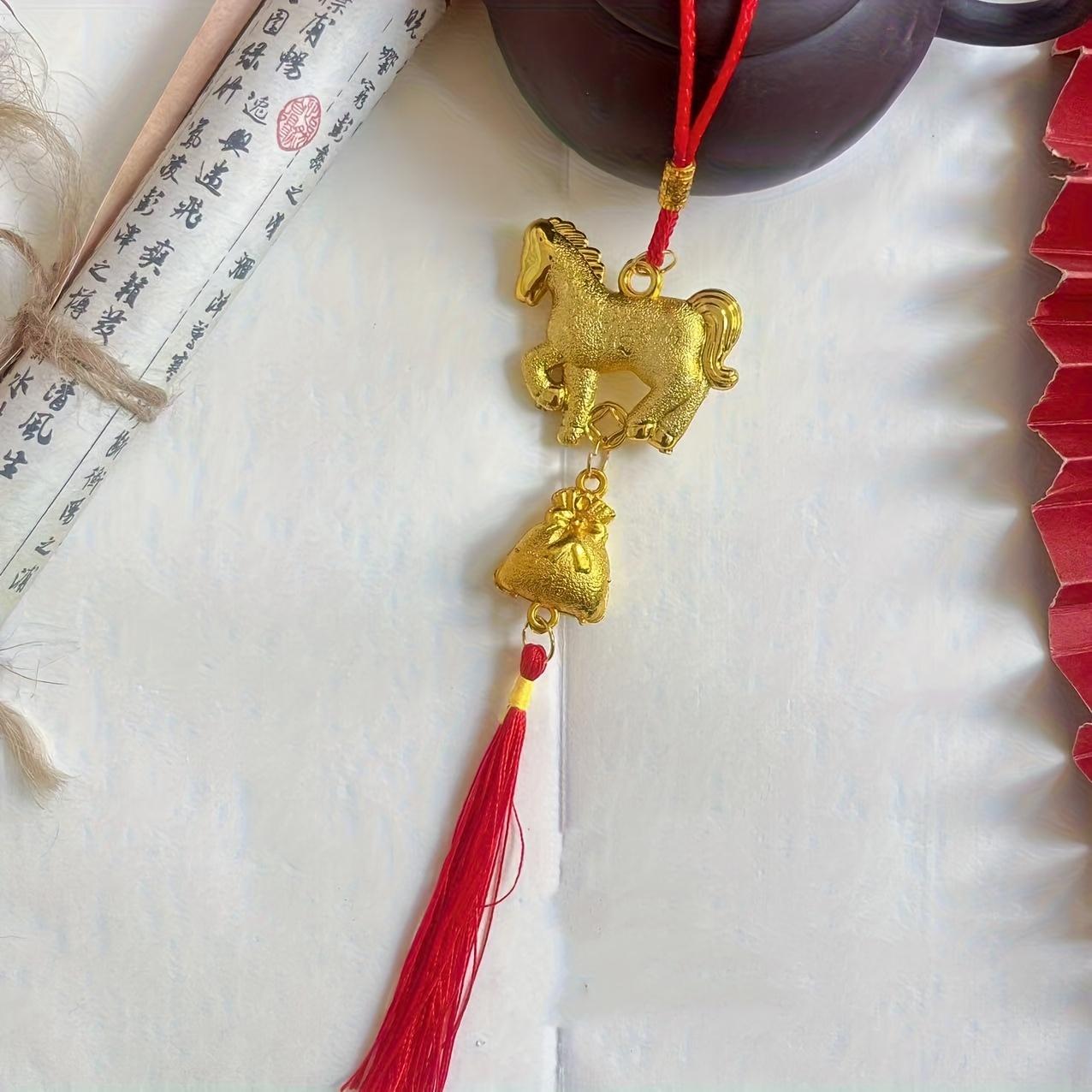 

Zodiac Year of the Horse Pendant New Year Decoration Ornament Indoor and Outdoor Housewarming Green Plants Potted Plants Small Pendant
