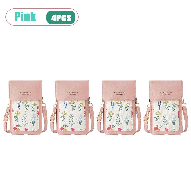 1-4PCS Touchable Women Crossbody Cell Phone Bag Mini Handbag Daily Versatile Wallet Sweet Shoulder Purse for Ladies