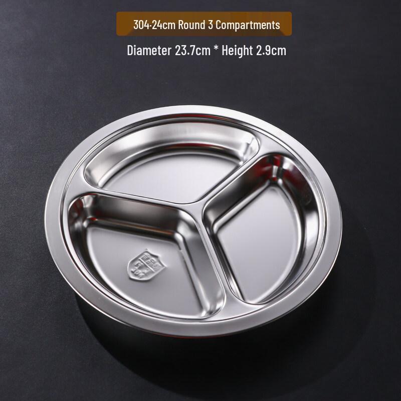 304 Stainless Steel Divided Meal Tray