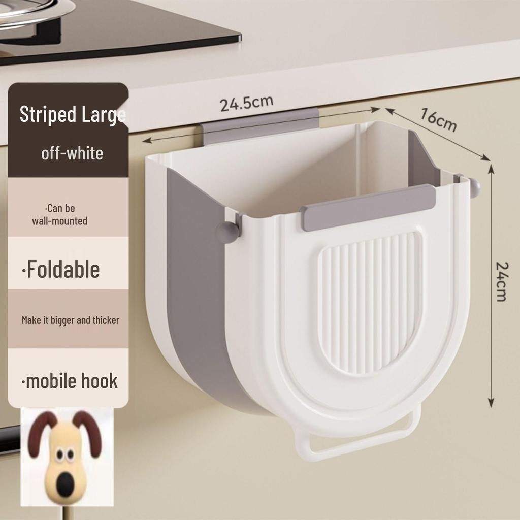 Foldable Kitchen Cabinet Door Hanging Trash Bin - Creative, Thickened Wastebasket for Easy Classification
