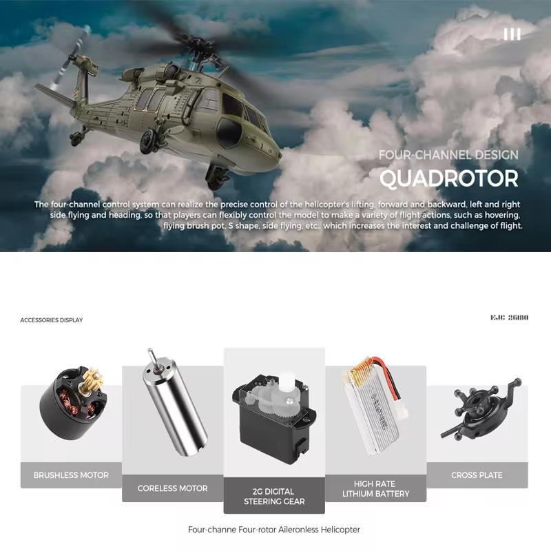 WLtoys K170 RC Helicopter 2.4G 6-Aixs Gyroscope 4CH Altitude Hold Optical Flow Remote Control Helicopter Toys Gifts For Children