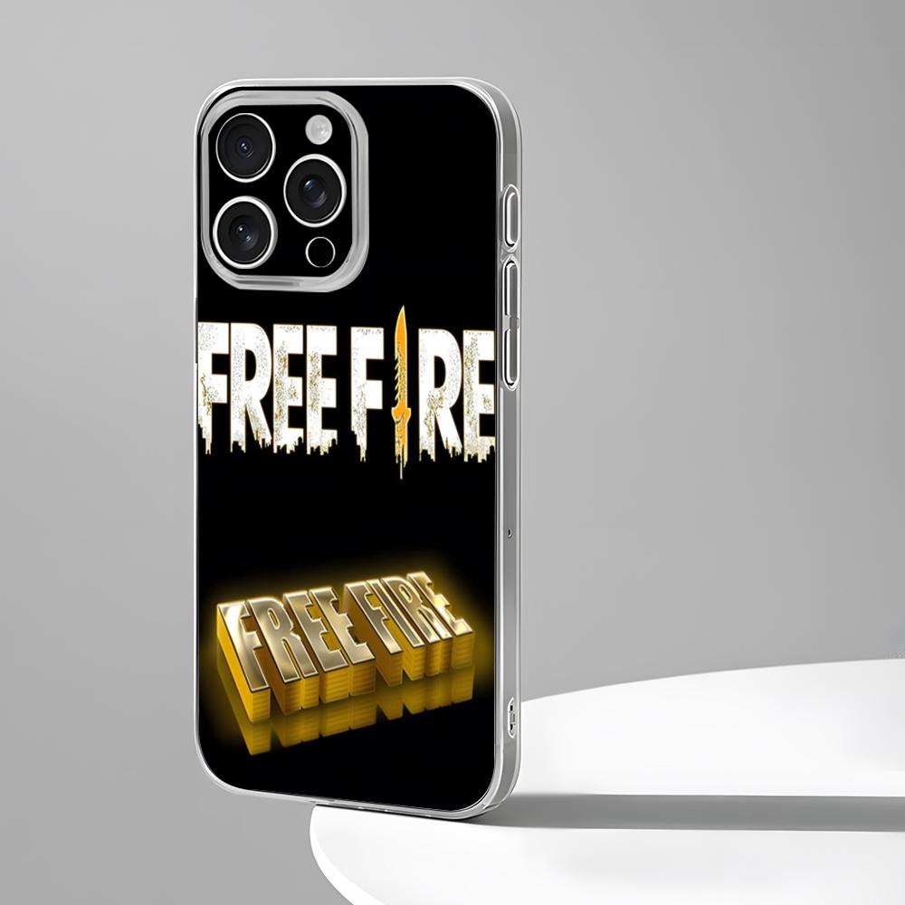 Free Fire Game Phone Case New For IPhone 16 15 14 12 13 11 Pro Max Mini X XR XS Plus Black Silicone Transparent Cover