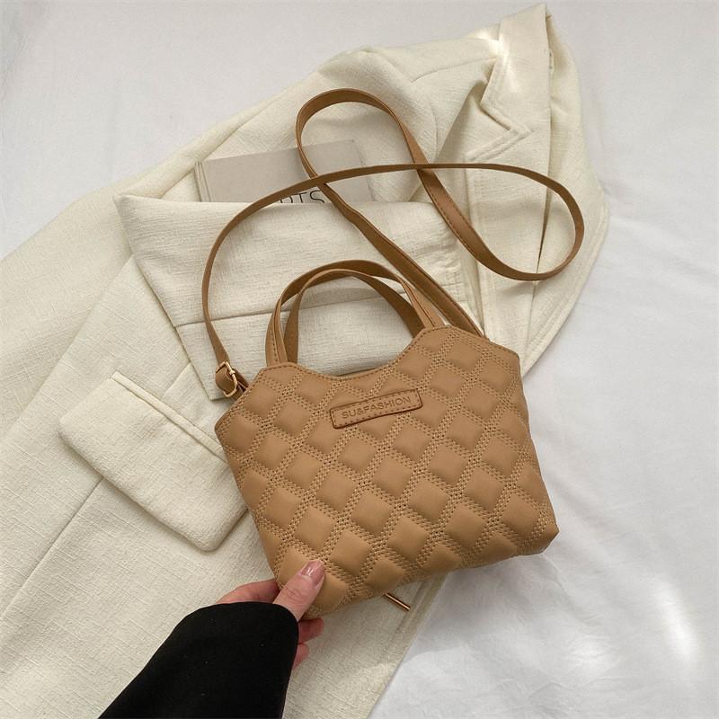 Elegant Pu Leather Bucket Bag For Women 2023 Trendy Design Shoulder Handbag Casual Commuter Crossbody хаки