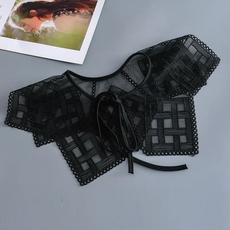 

Милые банты кружева вышивка ложные воротники для женщин рубашка съемный воротник девушки плечо накидка маленькая шаль ложный воротник