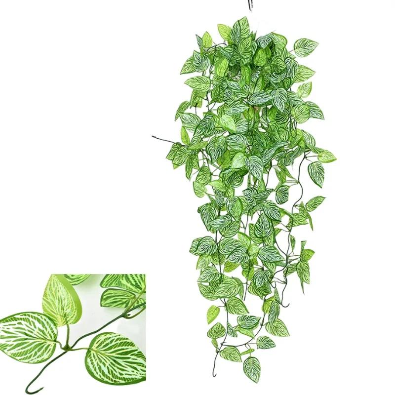 100cm Artificial Plant Creeper Wall Mounted Artificial Ivy Green Hanging Vine DIY Wreath Cover Pipeline Home Garden Decoration