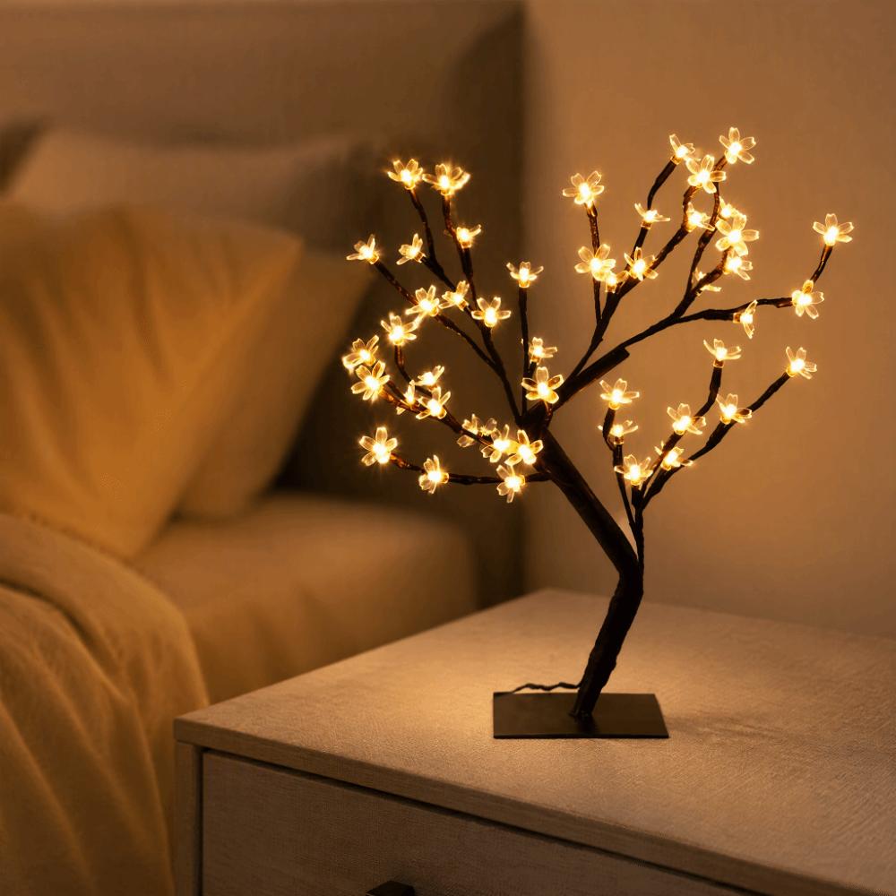 USB Powered Night Light 48 LED Cherry Blossom Lamp Festive Cherry Blossom Tree Light  Living Room