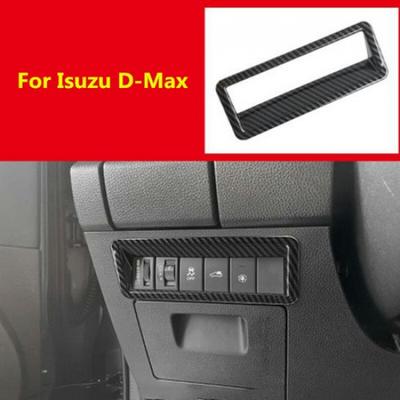 For Isuzu D-Max Dmax 2021 2022 Carbon Fiber Headlight Switch Button Cover Trim